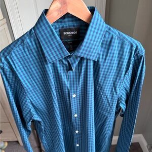 Bonobos Teal and Blue Checkered Men's Shirt